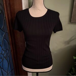 DKNY Black Ribbed Top